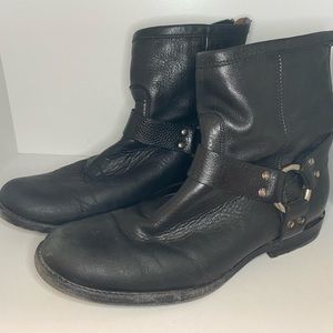 Frye Black Leather Ankle Boots